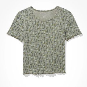 Olive crop top - short sleeve
